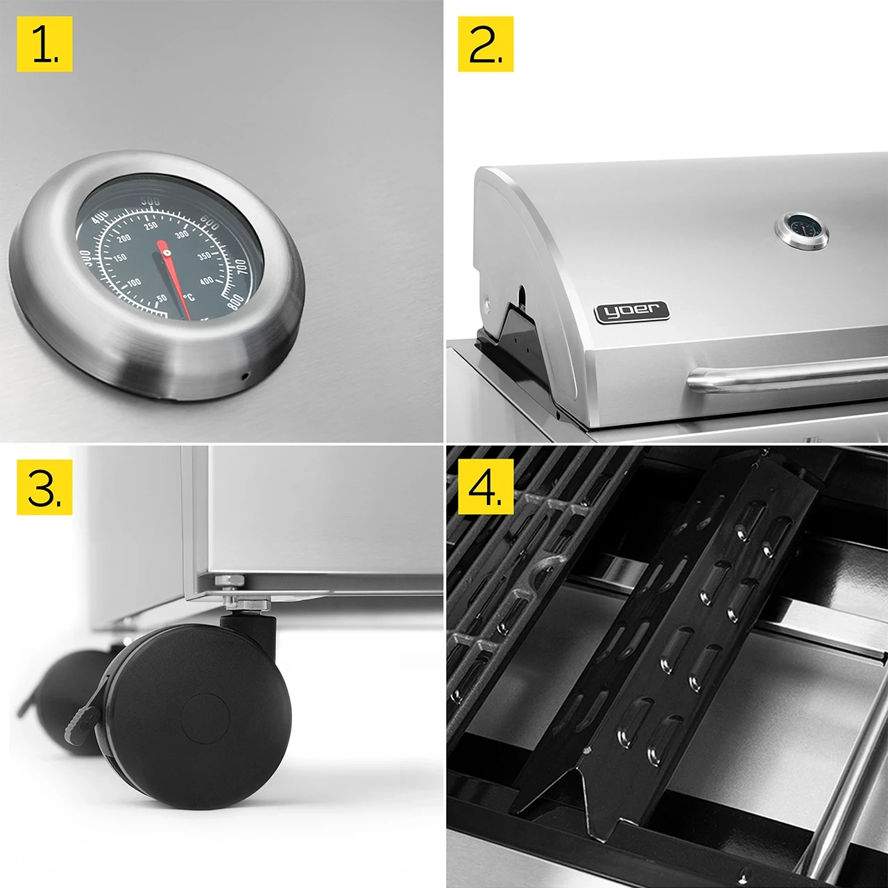 GG02S ZESTAW Grill gazowy Yoer SteakKing 6+1 +Pokrowiec +Rożen +Płyta