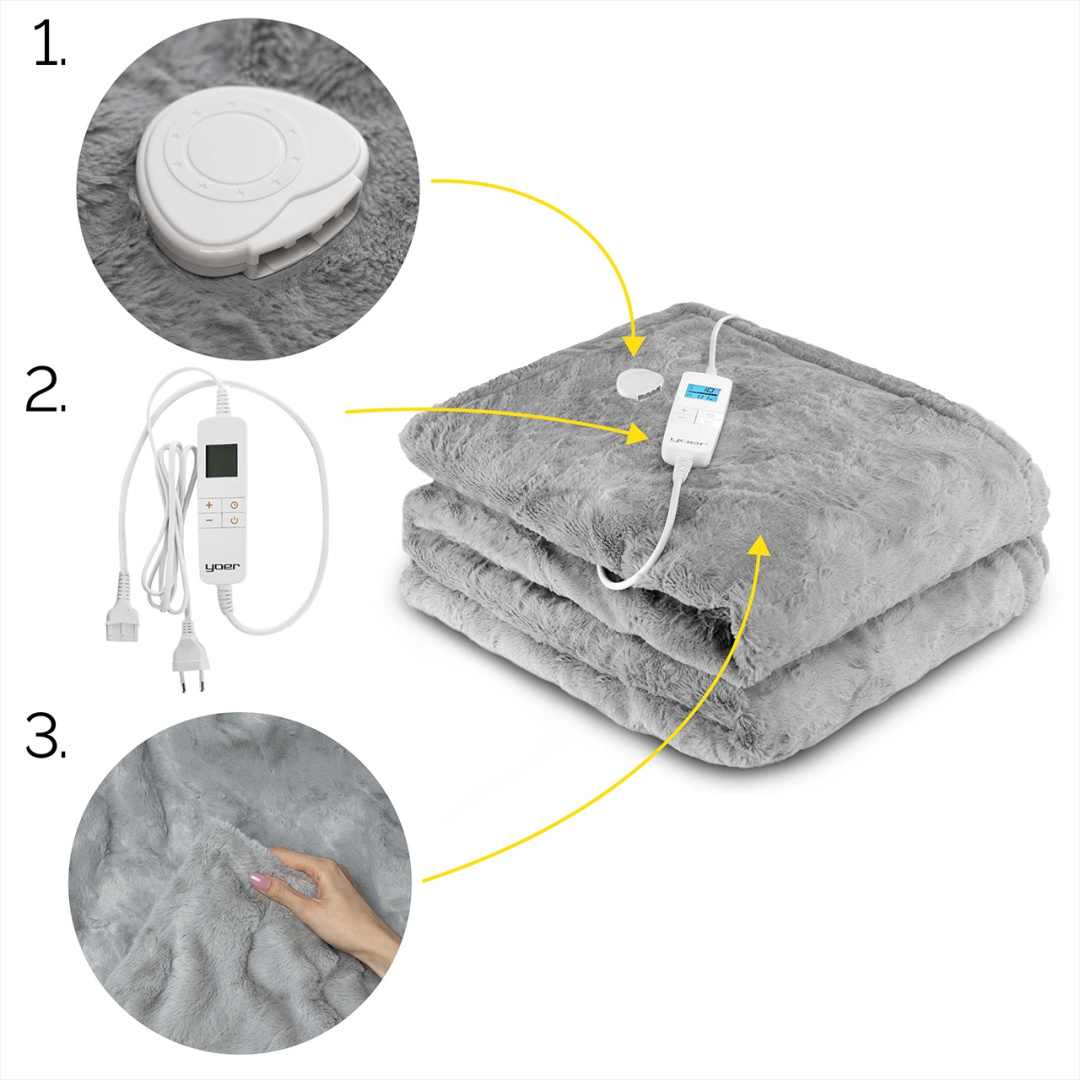 Koc elektryczny Yoer Bero EB02G 160x130 cm