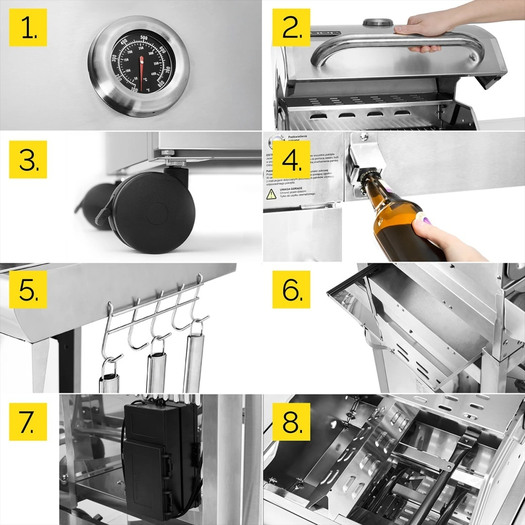 GG01S ZESTAW Grill gazowy Yoer SteakMaster 4+1 +Pokrowiec