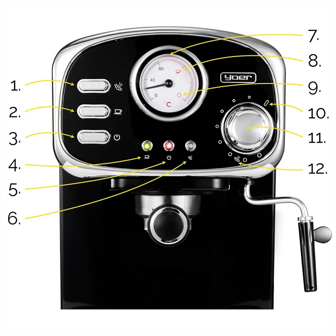 Ciśnieniowy ekspres do kawy Yoer Breve EM01BK