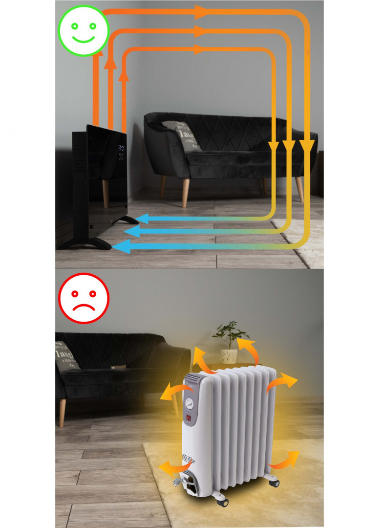 Elektryczny grzejnik konwektorowy Yoer Glosso CH02BK