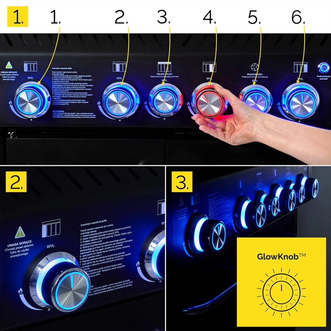 GG04BK ZESTAW Grill gazowy Yoer BeefMaster 4+2 +Pokrowiec +Rożen