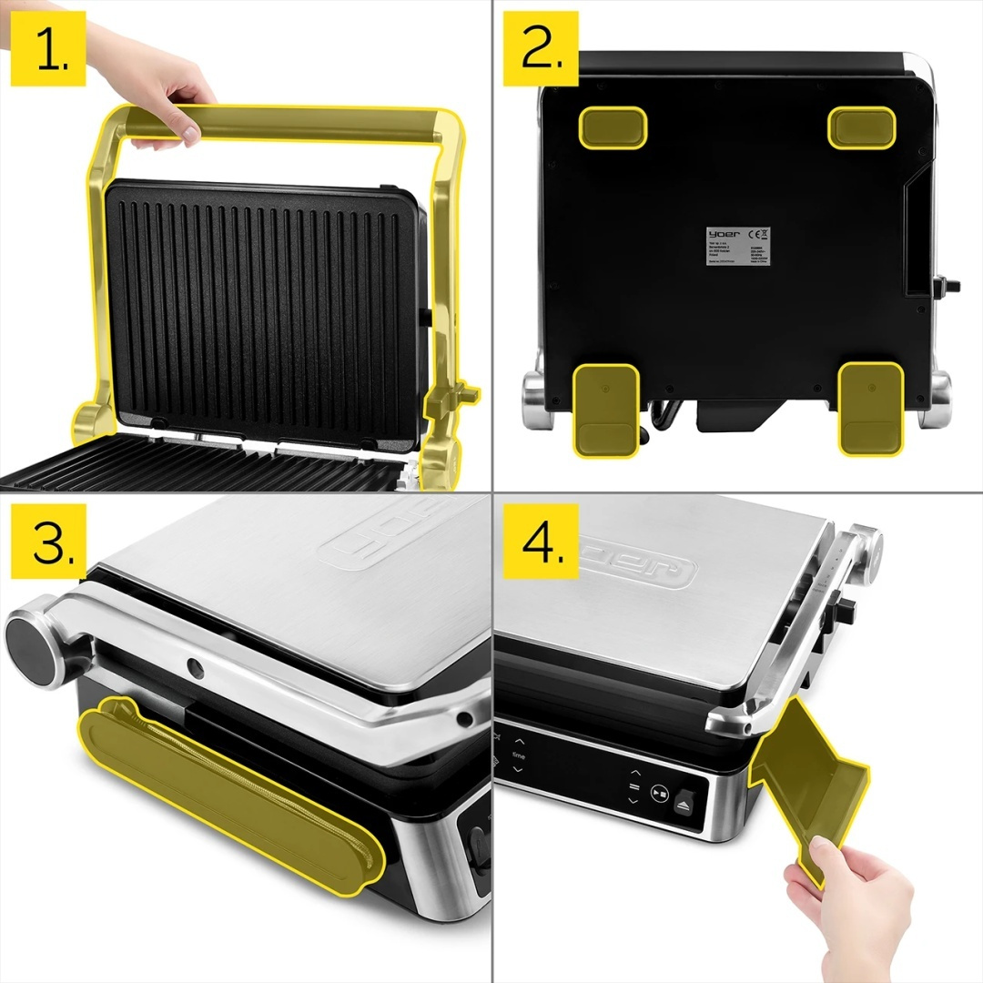 Grill elektryczny z termosondą Yoer CraftGrill EG06BK