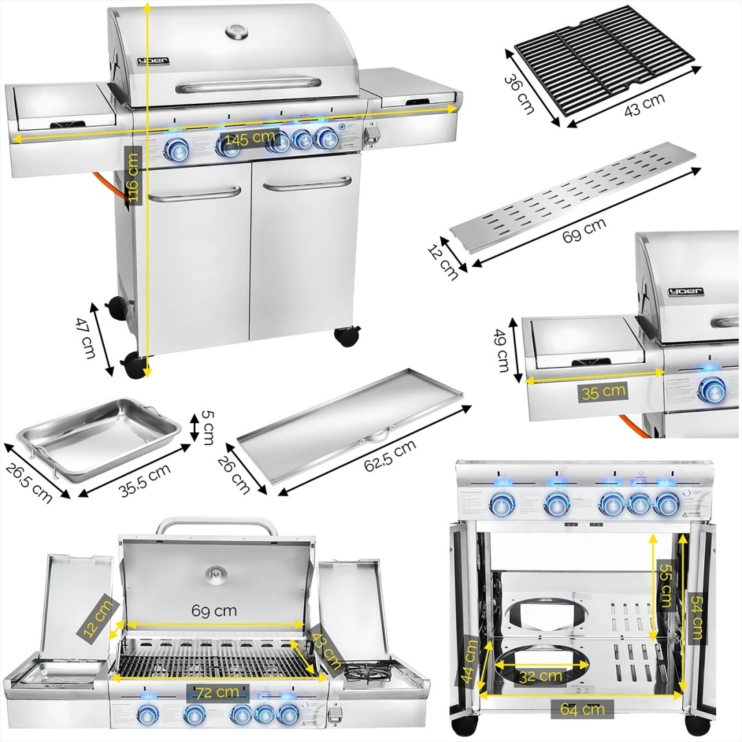 Grill gazowy Yoer SteakMaster GG01S 4+1