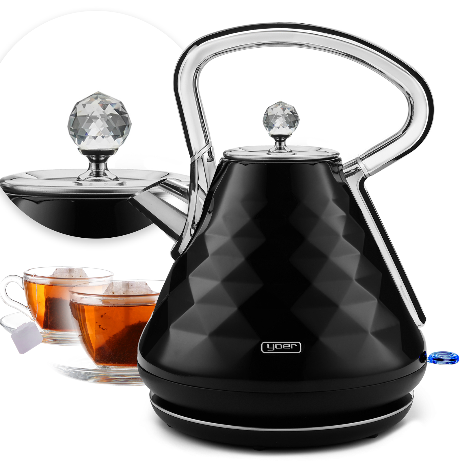 Bezprzewodowy Czajnik elektryczny Yoer Diamond EK01BK