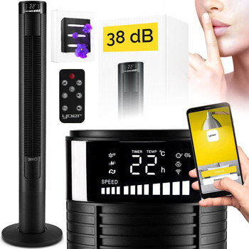 Wentylator kolumnowy i jonizator XXL Yoer Spiro TF03BK