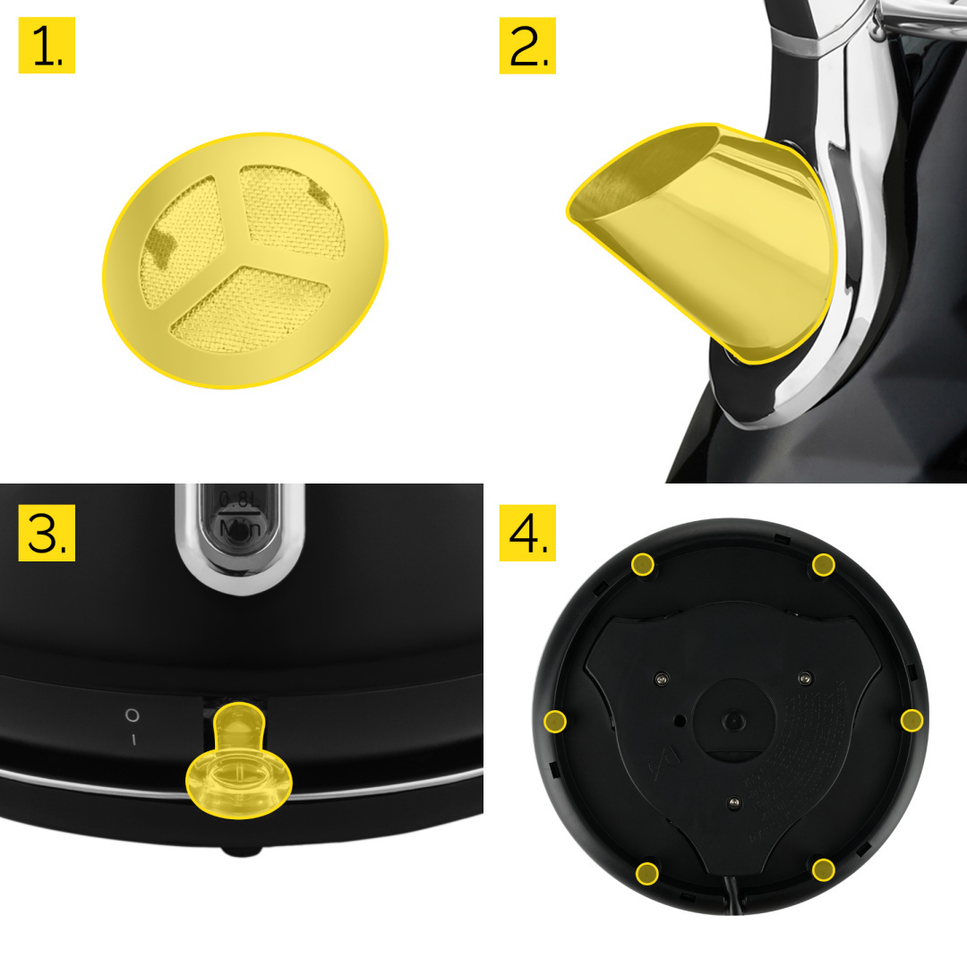 ZESTAW Czajnik elektryczny Yoer EK02BK + Toster Yoer T02BK seria Crystal