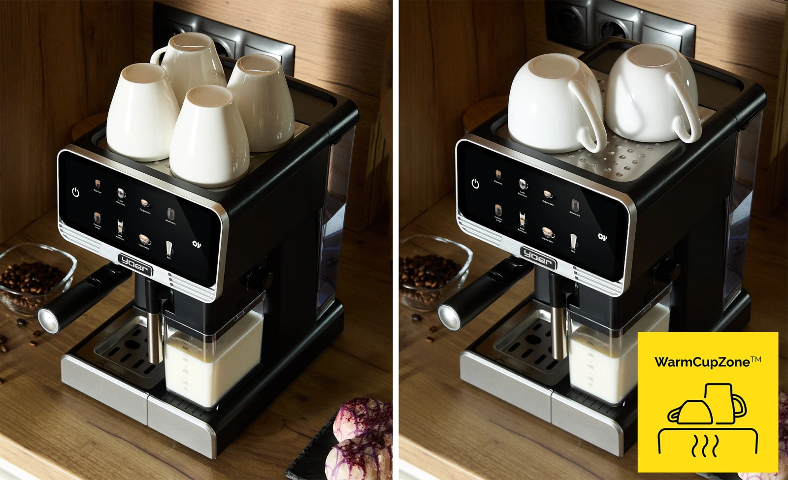 Ciśnieniowy ekspres do kawy Yoer Creamo Pro EMF03BK