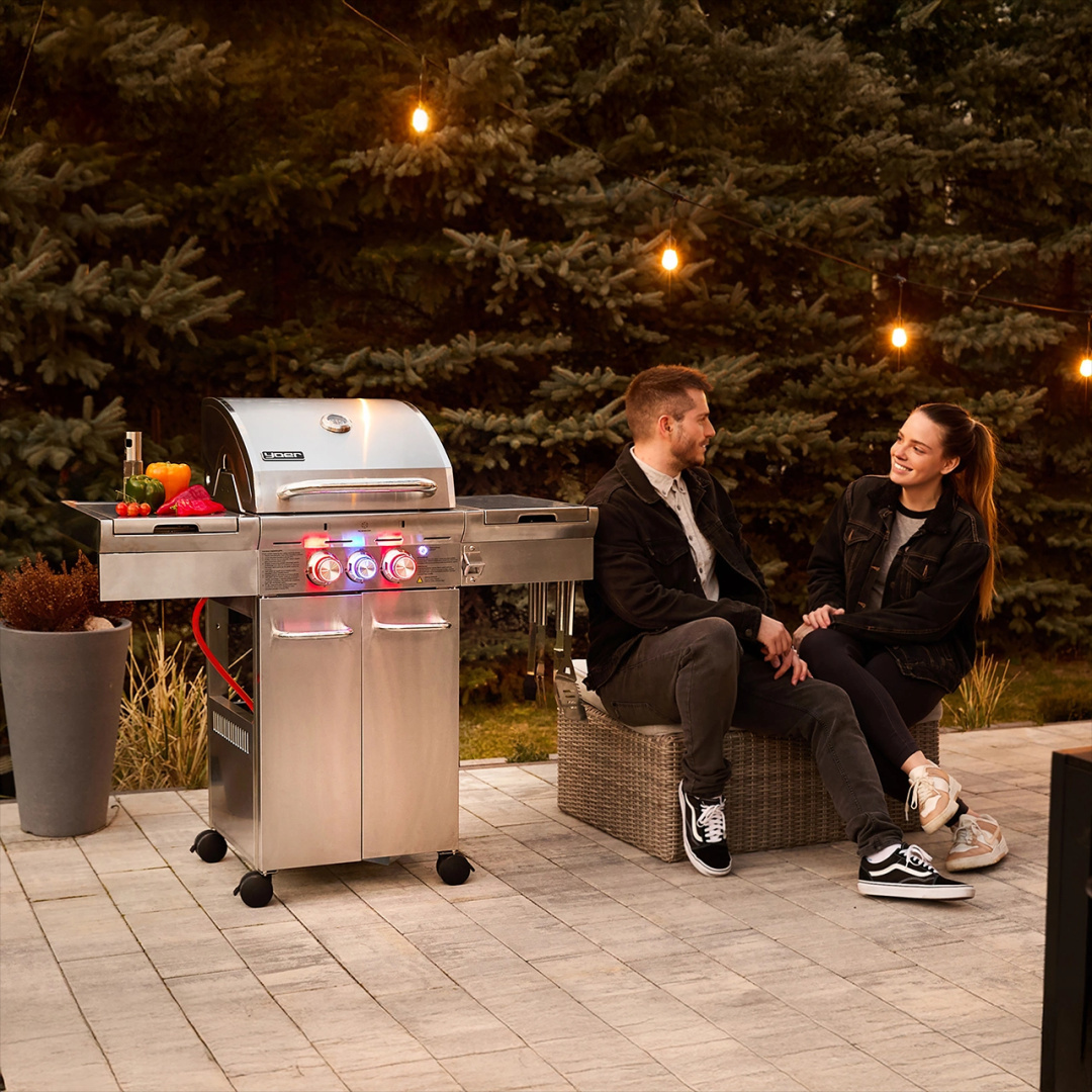 GG03S ZESTAW Grill gazowy Yoer SteakBuff 2+1 +Pokrowiec +Rożen
