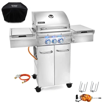 GG03S ZESTAW Grill gazowy Yoer SteakBuff 2+1 +Pokrowiec +Rożen
