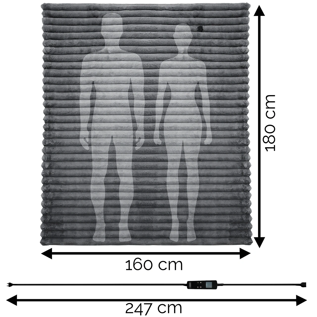 Koc elektryczny Yoer Fuzzo EB03G 180x160 cm