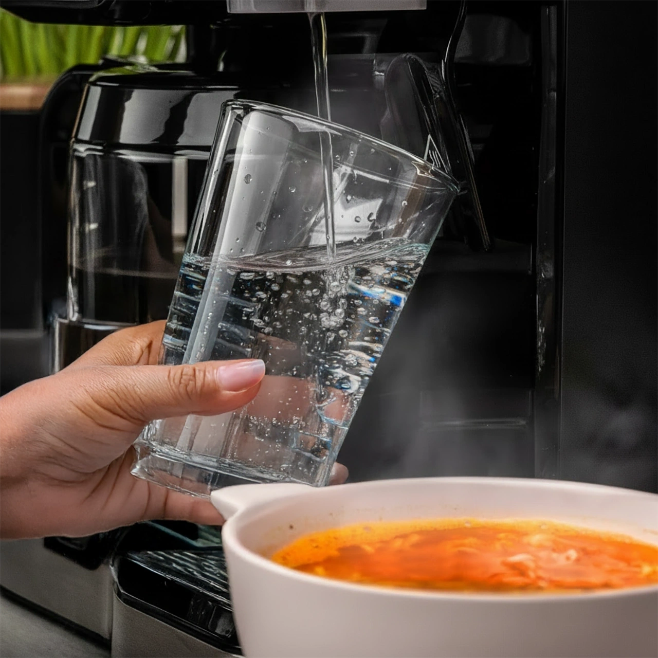 Przelewowy ekspres do kawy z dystrybutorem gorącej wody Yoer Infuso CMW02BK