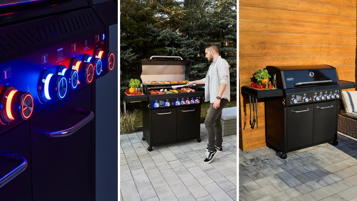 GG05BK ZESTAW Grill gazowy Yoer BeefBaron 5+2 +Pokrowiec +Rożen