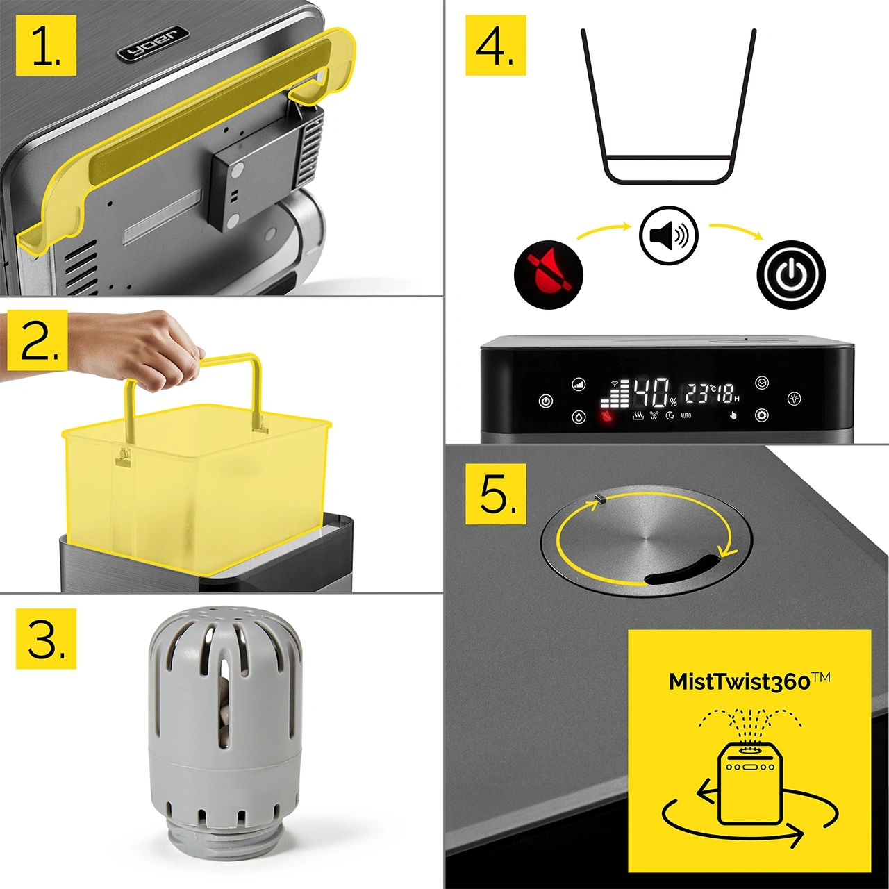 Nawilżacz powietrza Yoer AquaCube HU02G