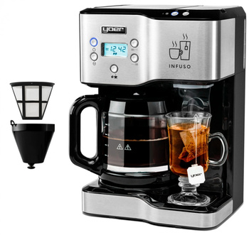 Przelewowy ekspres do kawy z dystrybutorem gorącej wody Yoer Infuso CMW02BK 2w1