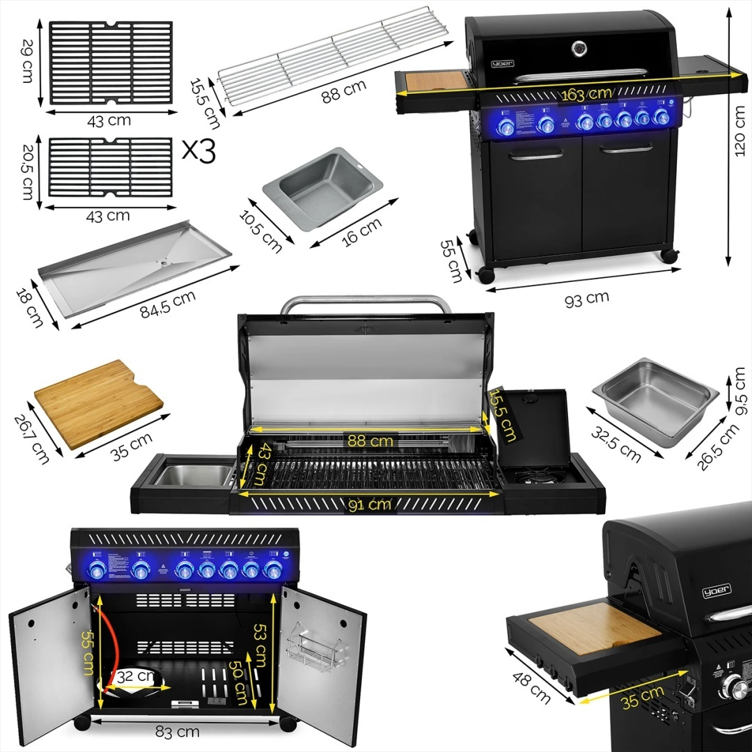 Grill gazowy Yoer BeefBaron GG05BK 5+2