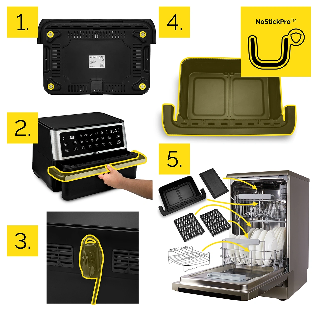 Air Fryer Frytkownica beztłuszczowa 11L Yoer MegaCrisp AF03BK