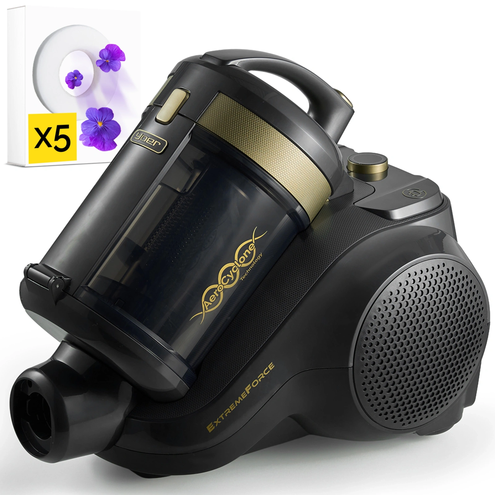 VC02G ZESTAW Odkurzacz bezworkowy Yoer ExtremeForce + Zestaw 5 zapachowych pastylek