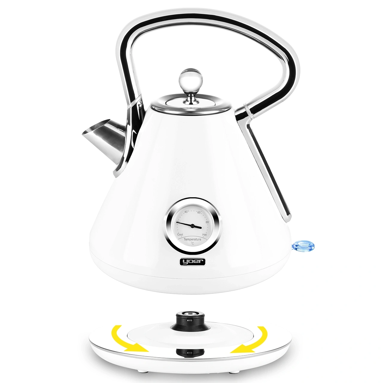 Bezprzewodowy Czajnik elektryczny Yoer Crystal EK02W z termometrem