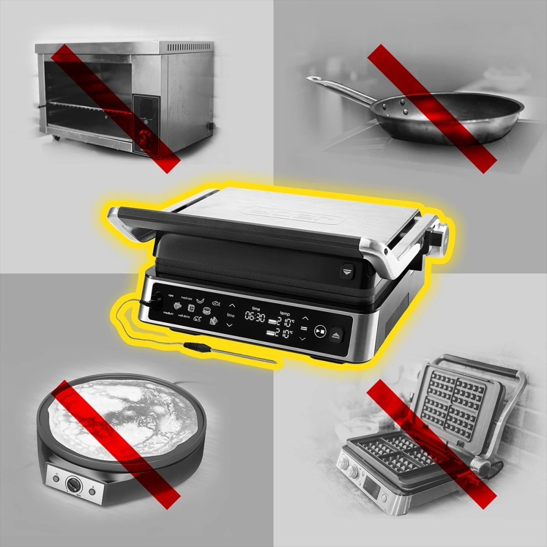 Grill elektryczny z termosondą Yoer CraftGrill EG06BK