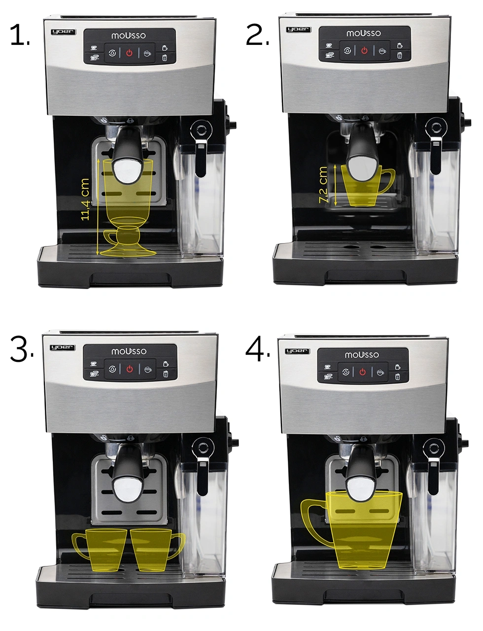 Ciśnieniowy ekspres do kawy Yoer Mousso EMF02BK