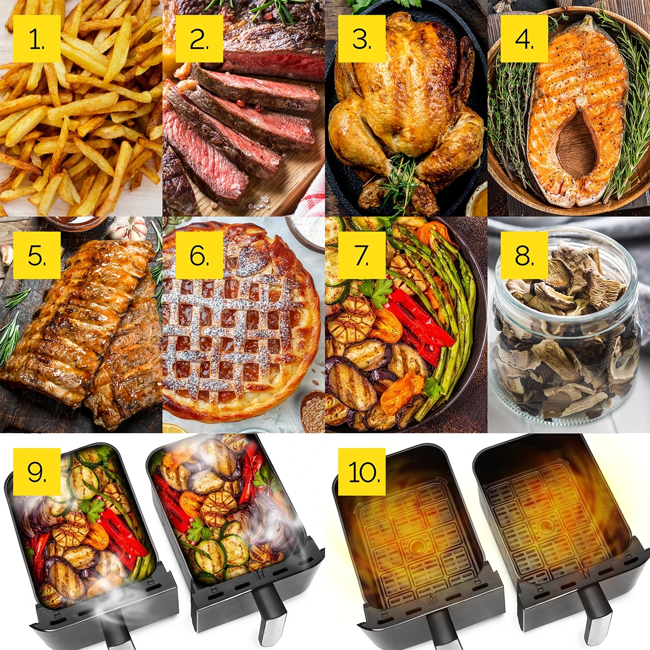 Air Fryer Frytkownica beztłuszczowa 10L Yoer DualCrisp AF02BK