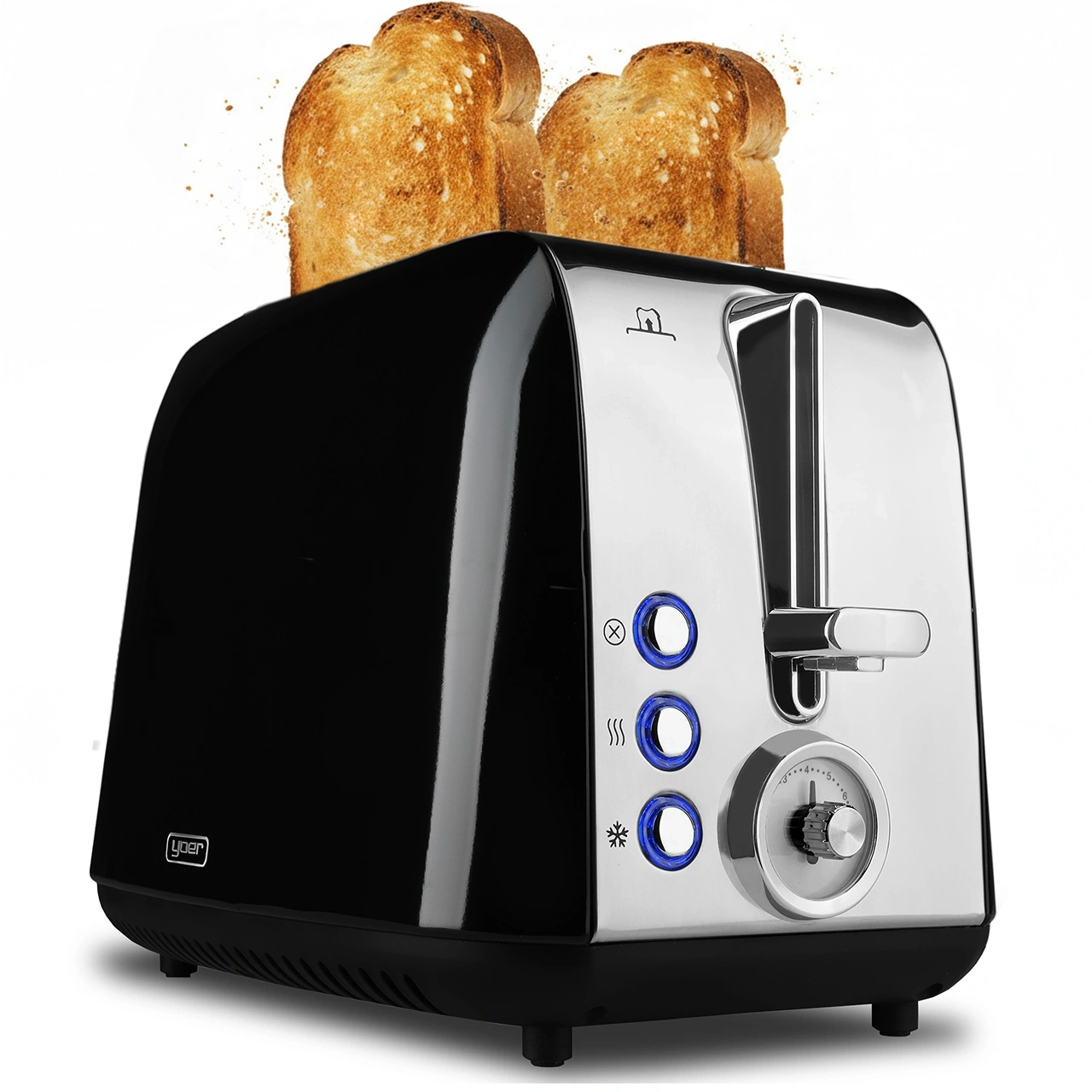 Toster Opiekacz Crystal Yoer T02BK z rusztem na bułki