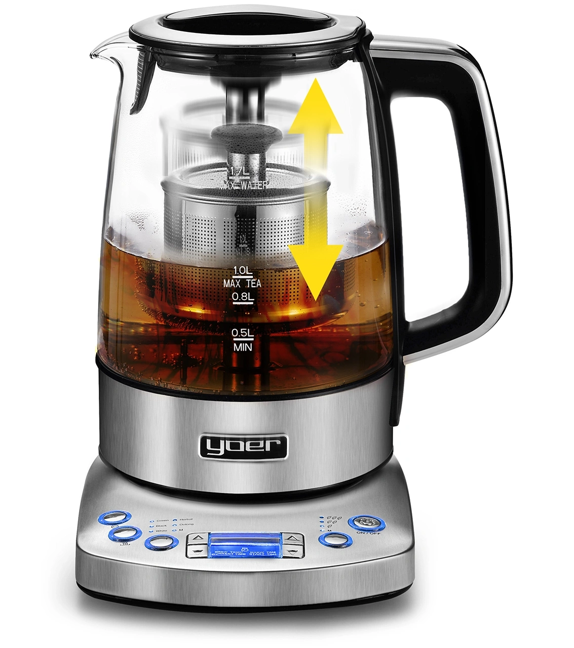 Bezprzewodowy czajnik elektryczny z zaparzaczem herbaty Yoer Flavoro EK03S