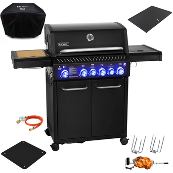 GG04BK ZESTAW Grill gazowy Yoer BeefMaster 4+2 +Pokrowiec +Rożen +Płyta +Osłona butli