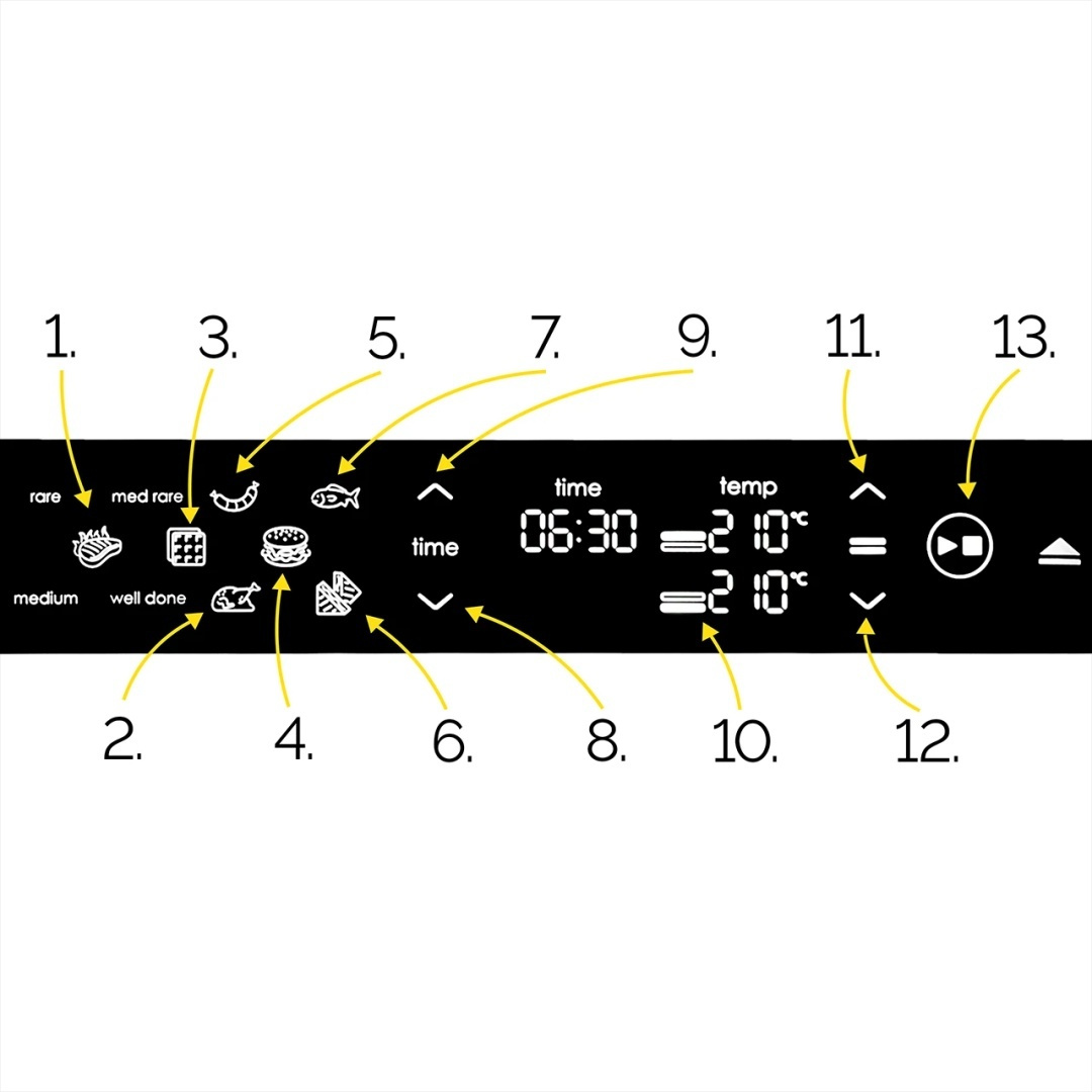 Grill elektryczny z termosondą Yoer CraftGrill EG06BK