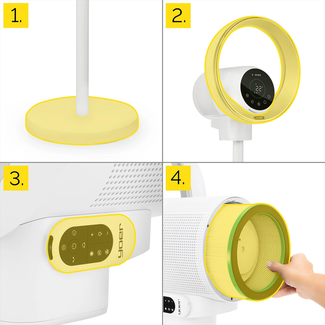 Aerodynamiczny wentylator bezłopatkowy Yoer X-Aero BLF01W