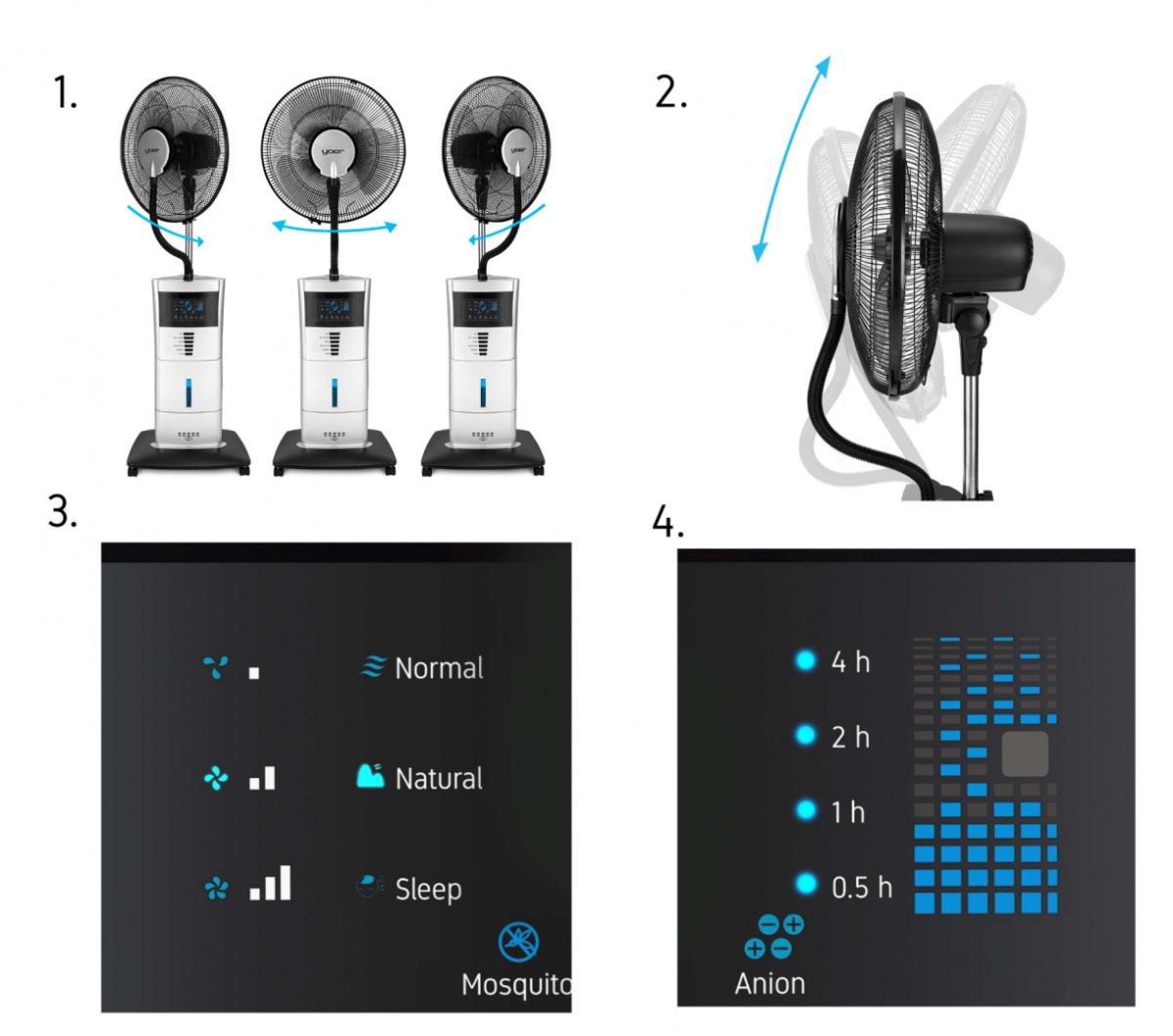 Wentylator z nawilżaczem YOER Breeze BFH01S
