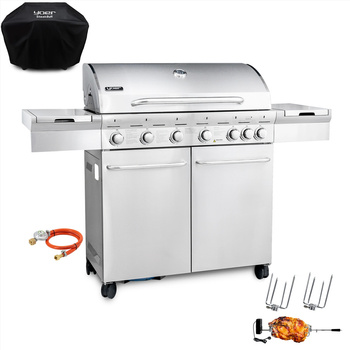 GG02S ZESTAW Grill gazowy Yoer SteakKing 6+1 +Pokrowiec +Rożen