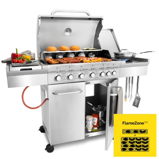 GG02S ZESTAW Grill gazowy Yoer SteakKing 6+1 +Pokrowiec +Rożen