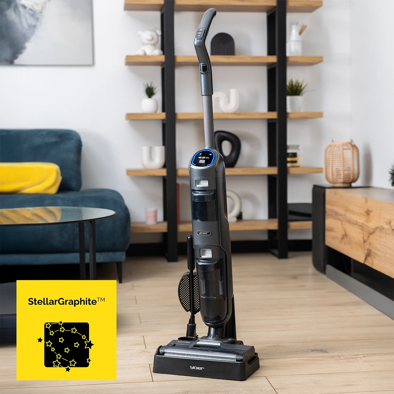 VCW01G ZESTAW Pionowy odkurzacz myjący Yoer AquaVac + Wałek do podłóg twardych