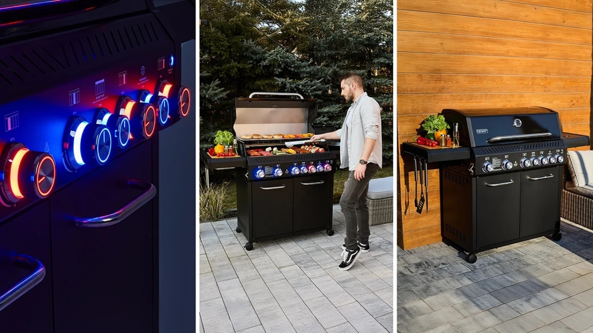 GG05BK ZESTAW Grill gazowy Yoer BeefBaron 5+2 +Pokrowiec +Rożen