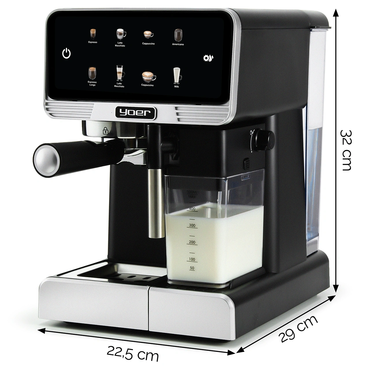 Ciśnieniowy ekspres do kawy Yoer Creamo Pro EMF03BK