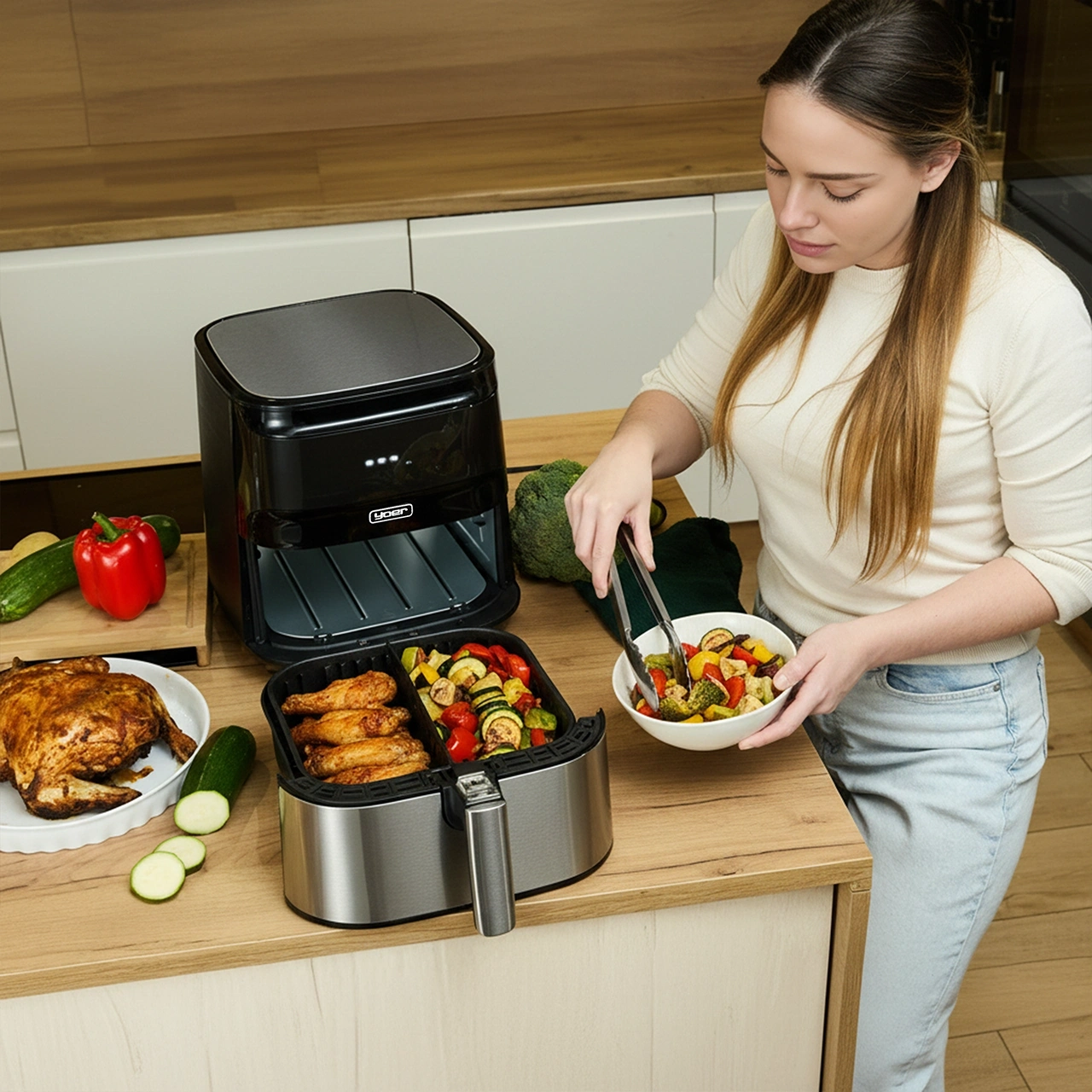 Frytkownica beztłuszczowa Air Fryer Yoer Crispo AF01BK