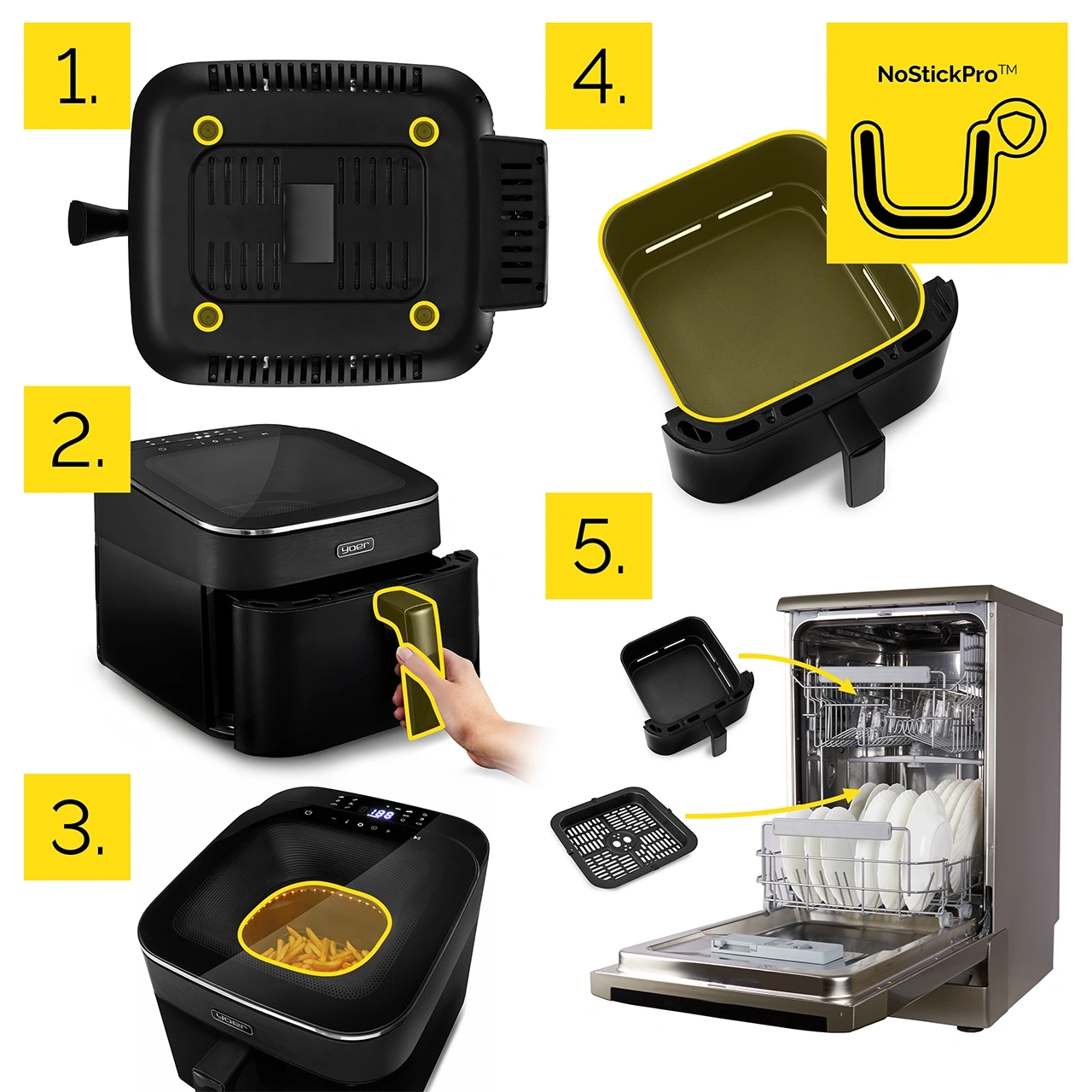Air Fryer Frytkownica beztłuszczowa Yoer FryVision AF04BK