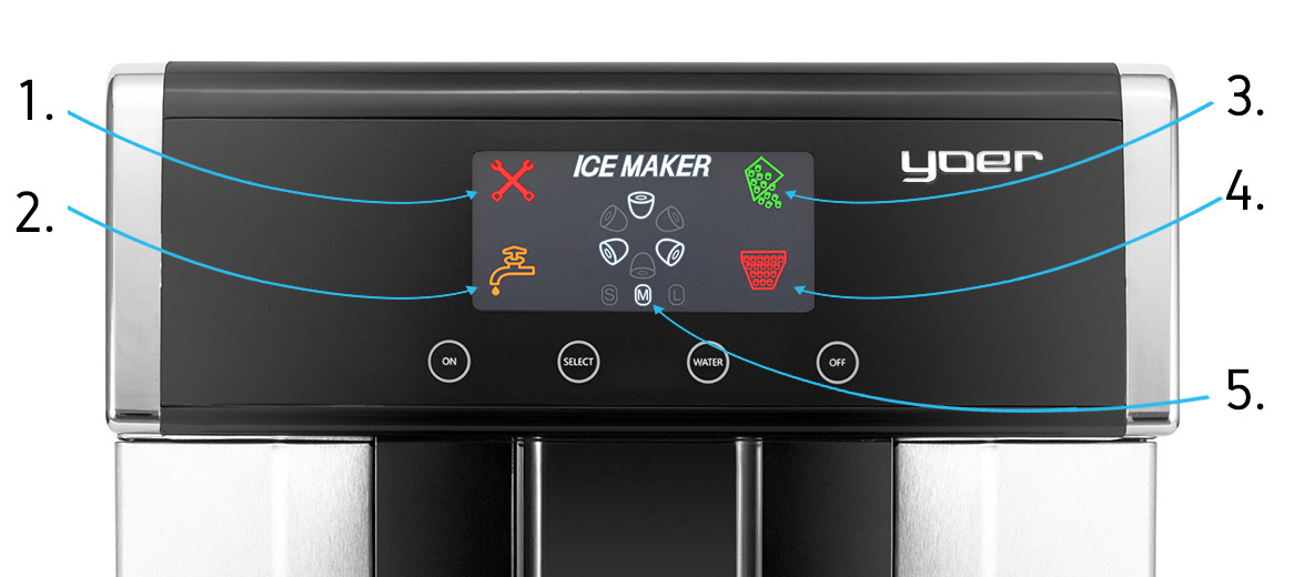 Kostkarka do lodu z dystrybutorem wody YOER Everest IMW02S