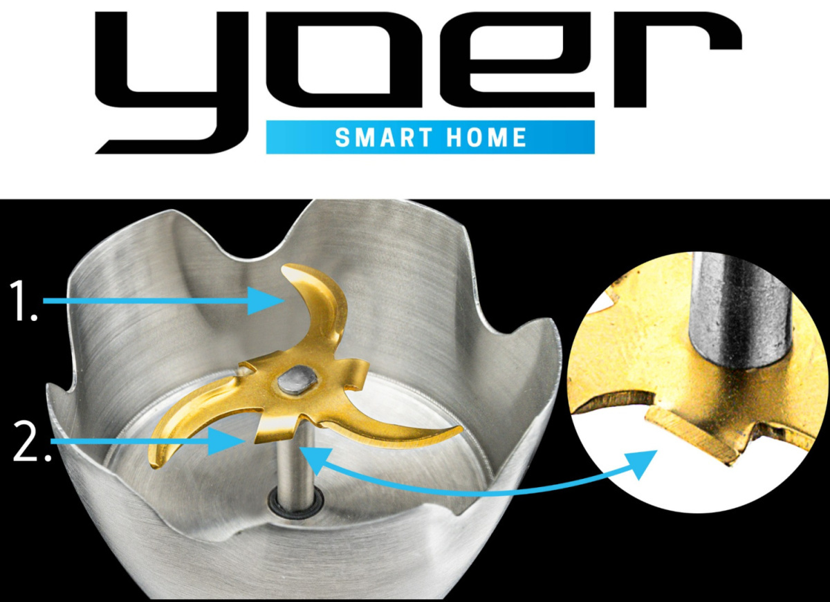 Stopa z 6-częściowym ostrzem do blendera ręcznego Yoer HB01S