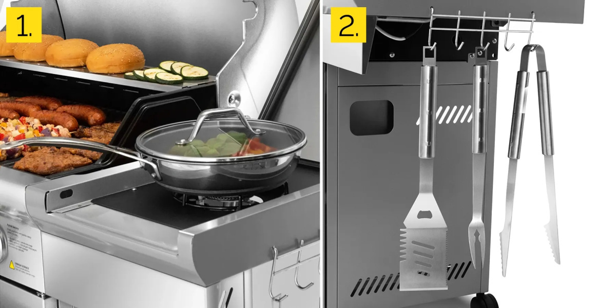 GG02S ZESTAW Grill gazowy Yoer SteakKing 6+1 +Pokrowiec +Rożen +Płyta