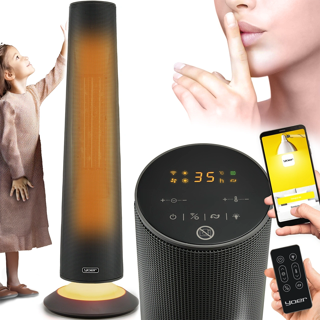 Termowentylator ceramiczny Yoer SkyTower FH06G