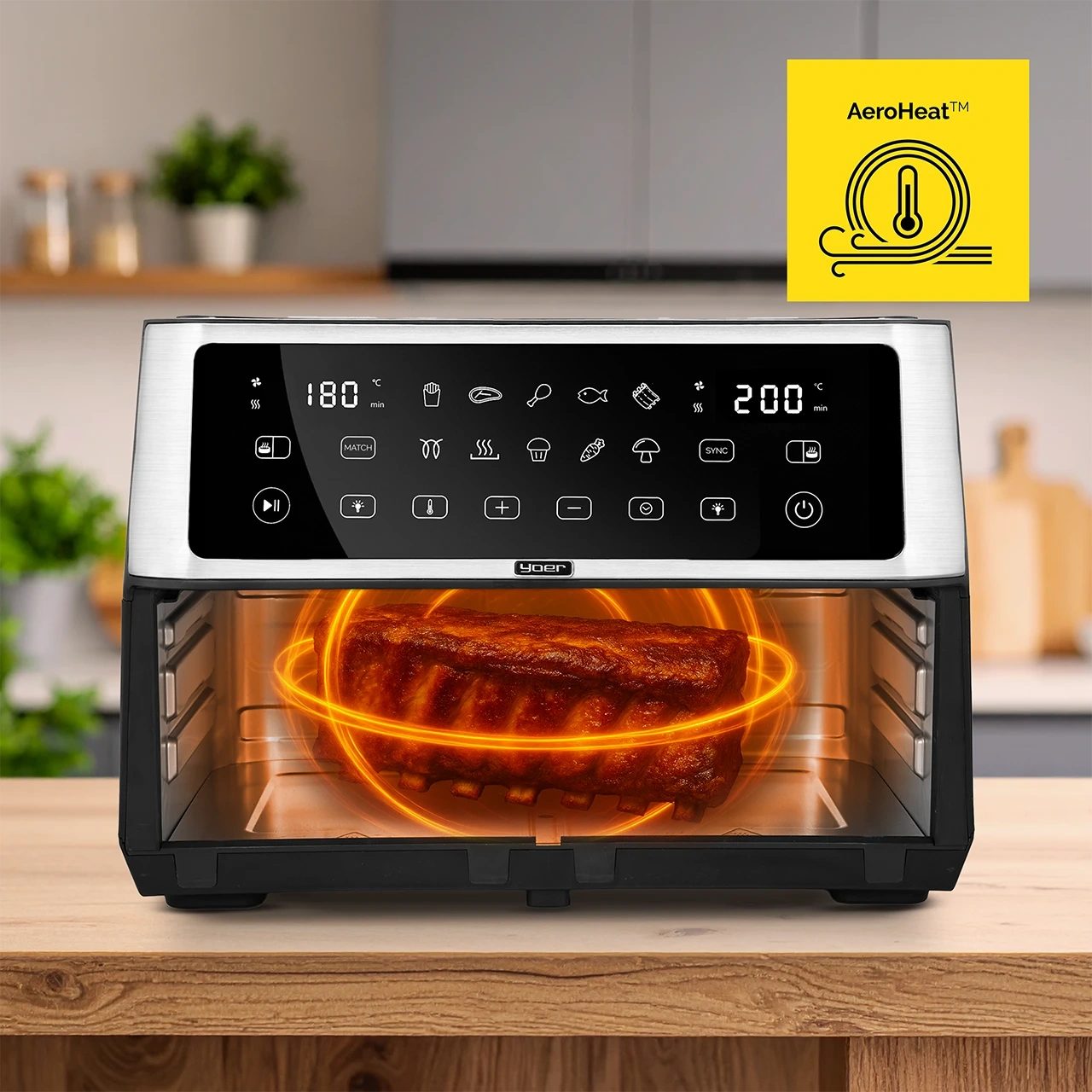 Air Fryer Frytkownica beztłuszczowa 10L Yoer DualCrisp AF02BK