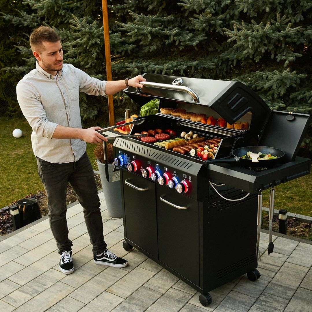 GG05BK ZESTAW Grill gazowy Yoer BeefBaron 5+2 +Pokrowiec