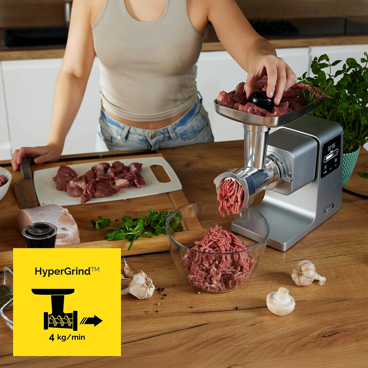 Maszynka do mielenia mięsa, wyciskarka, szatkownica Yoer GrindForce MG02S