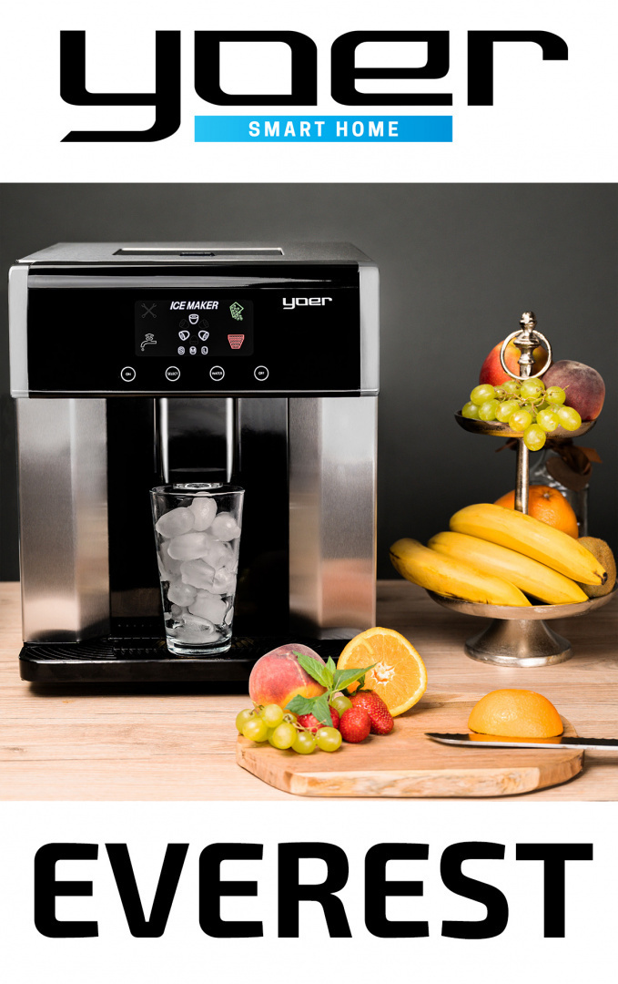 Kostkarka do lodu z dystrybutorem wody YOER Everest IMW02S