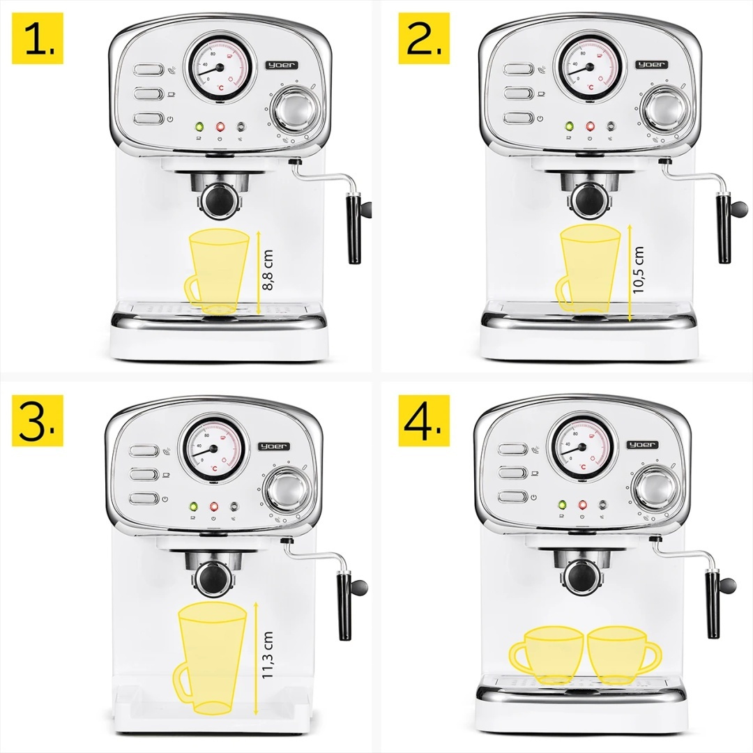 Ciśnieniowy ekspres do kawy Yoer Breve EM01W