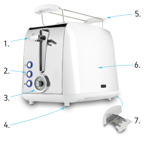 ZESTAW Czajnik elektryczny Yoer EK02W + Toster Yoer T02W seria Crystal
