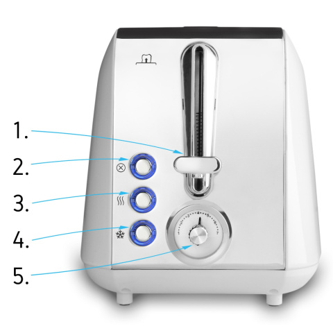 ZESTAW Czajnik elektryczny Yoer EK02W + Toster Yoer T02W seria Crystal